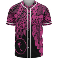 Chuuk Polynesian Baseball Shirt - Tribal Wave Tattoo Pink Unisex Pink - Polynesian Pride