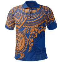 Marshall Islands Polo Shirt Marshall Islands FLag Blue Turtle Hibiscus Unisex Blue - Polynesian Pride