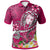 Fiji Polo Shirt Turtle Plumeria (Pink) Unisex Pink - Polynesian Pride