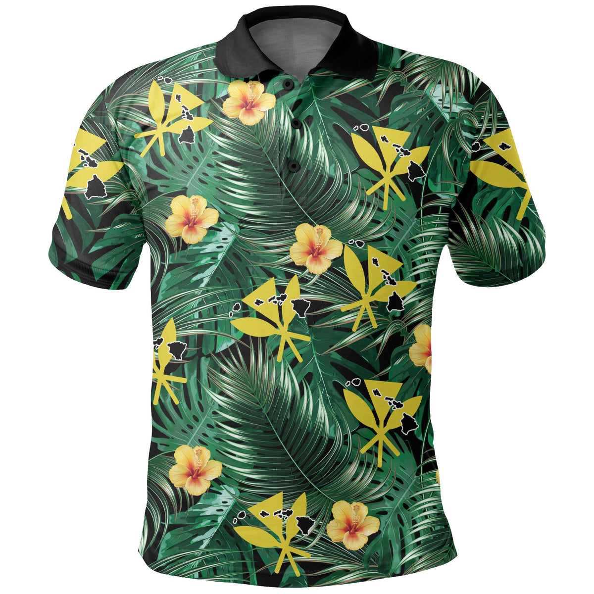 Hawaii Map Kanaka Tropical Summer Style Polo Shirt - Polynesian Pride