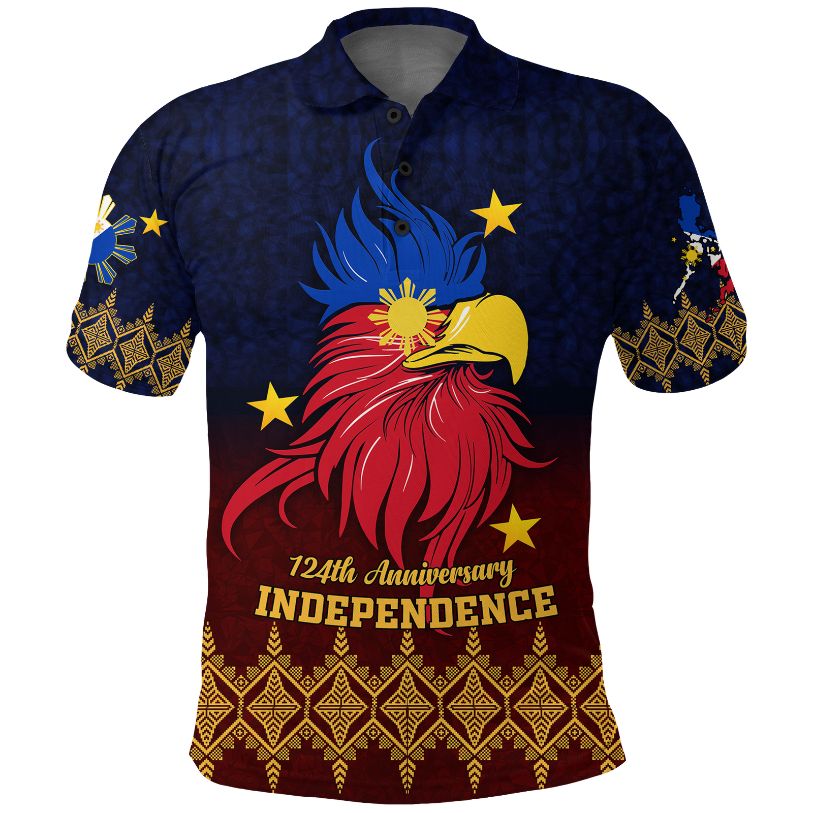 The Philippines Independence Anniversary 124th Years Polo Shirt LT12 Unisex Blue - Polynesian Pride