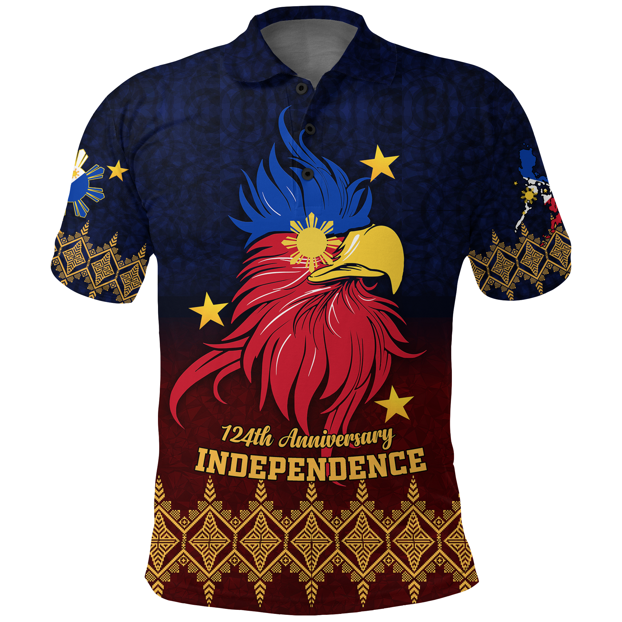The Philippines Independence Anniversary 124th Years Polo Shirt LT12 Unisex Blue - Polynesian Pride