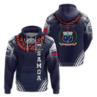 Samoan Ula Fala Art Hoodie LT12 Pullover Hoodie Blue - Polynesian Pride