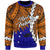 Papua New Guinea New Ireland Province Polynesian Sweater - Tribal Wave Tattoo Unisex Blue - Polynesian Pride