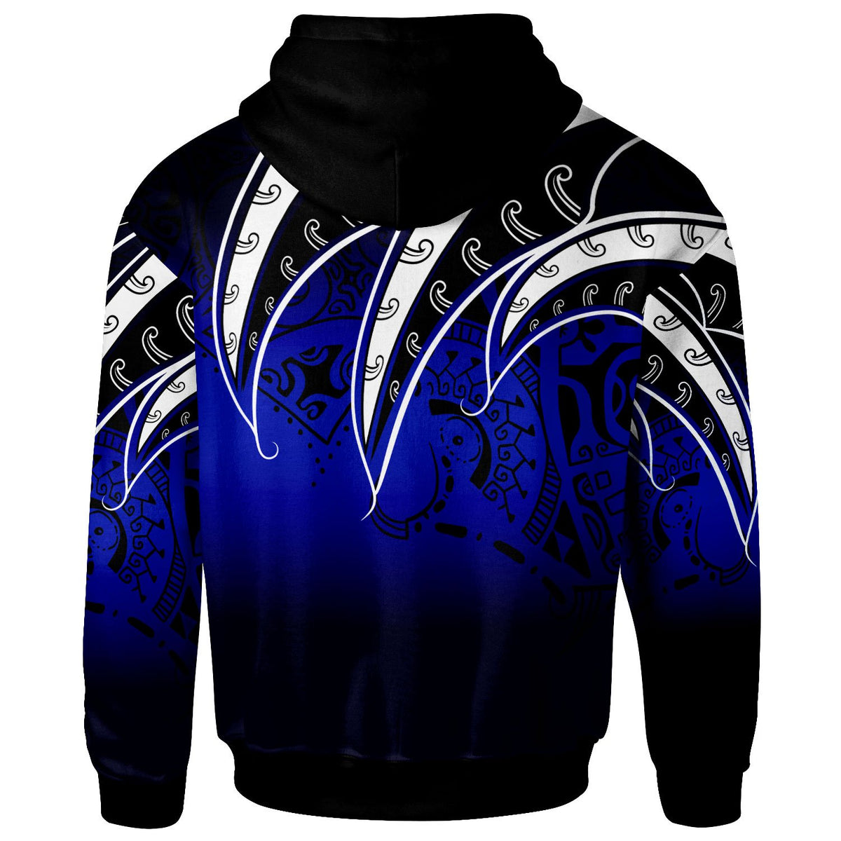 Pohnpei Hoodie Tropical Leaf Gradient Blue Style - Polynesian Pride