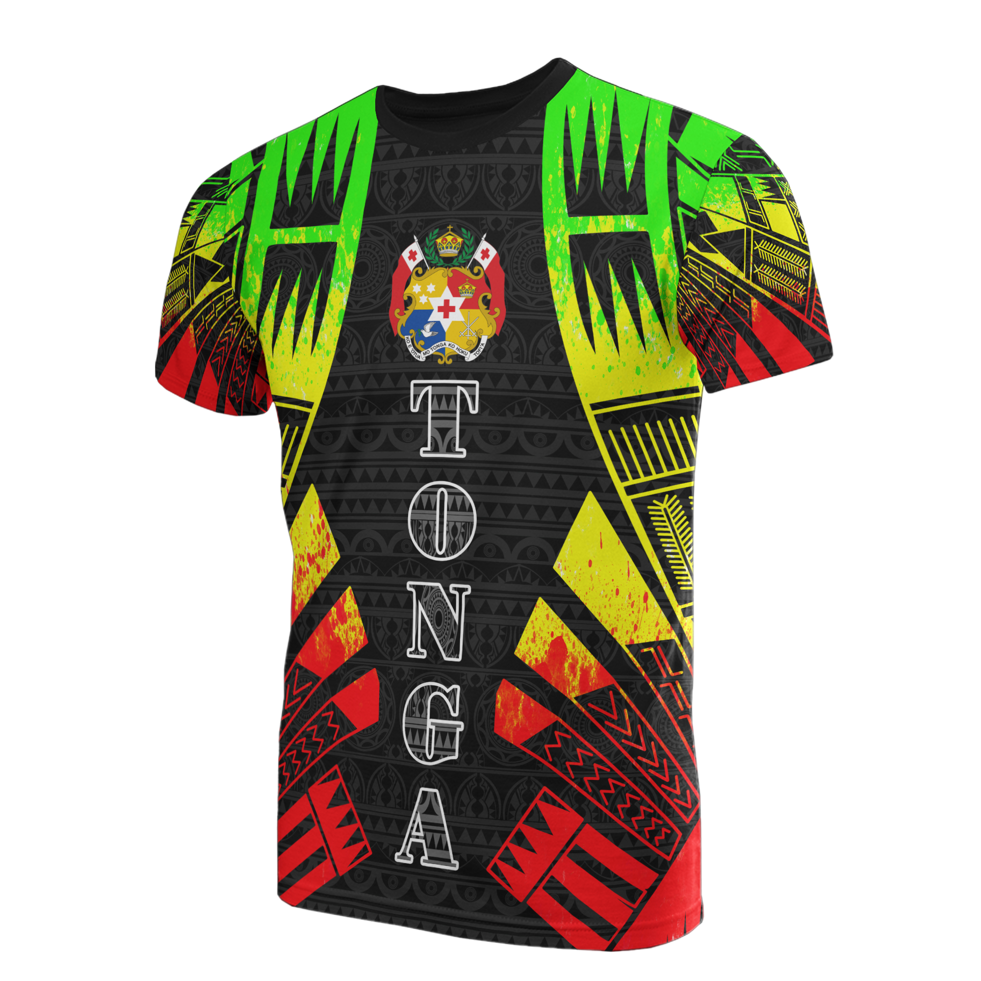 Tonga T Shirt Tonga Coat of Arms Polynesian Tattoo Reggae Style Unisex Reggae - Polynesian Pride