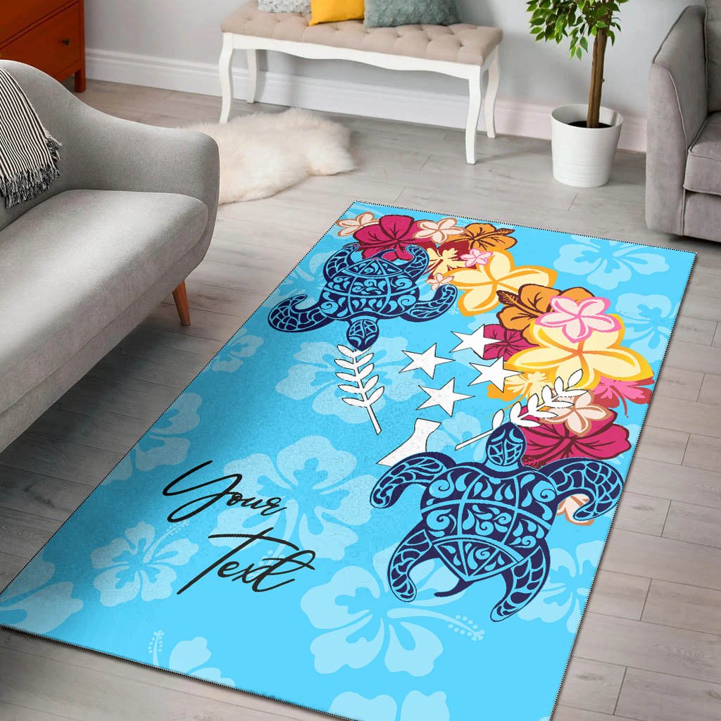 Kosrae Area Rug - Custom Personalised Tropical Style Blue - Polynesian Pride