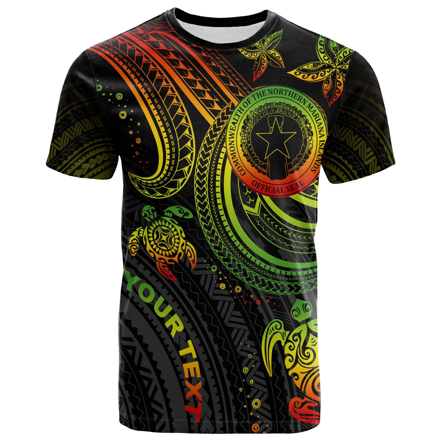 Northern Mariana Islands Custom T shirt Reggae Turtle Unisex Art - Polynesian Pride