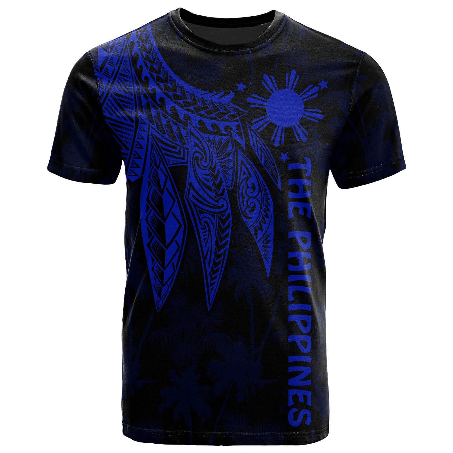 The Philippines T Shirt Polynesian Wings (Blue) Unisex Blue - Polynesian Pride