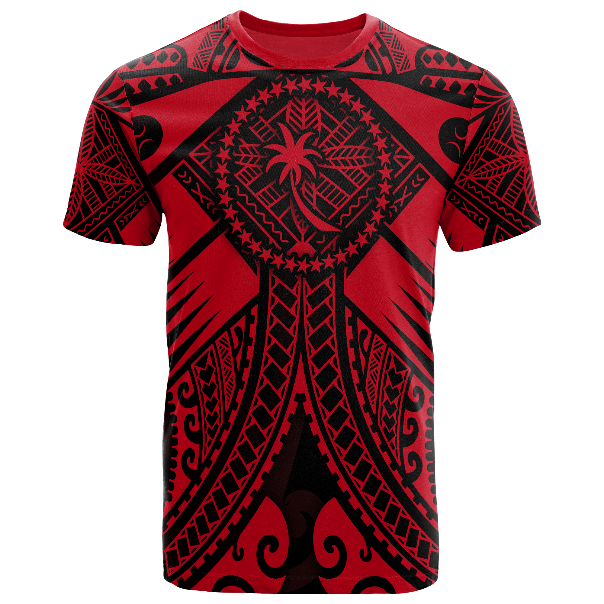 Chuuk T Shirt Red Seal with Polynesian Tattoo Unisex Red - Polynesian Pride