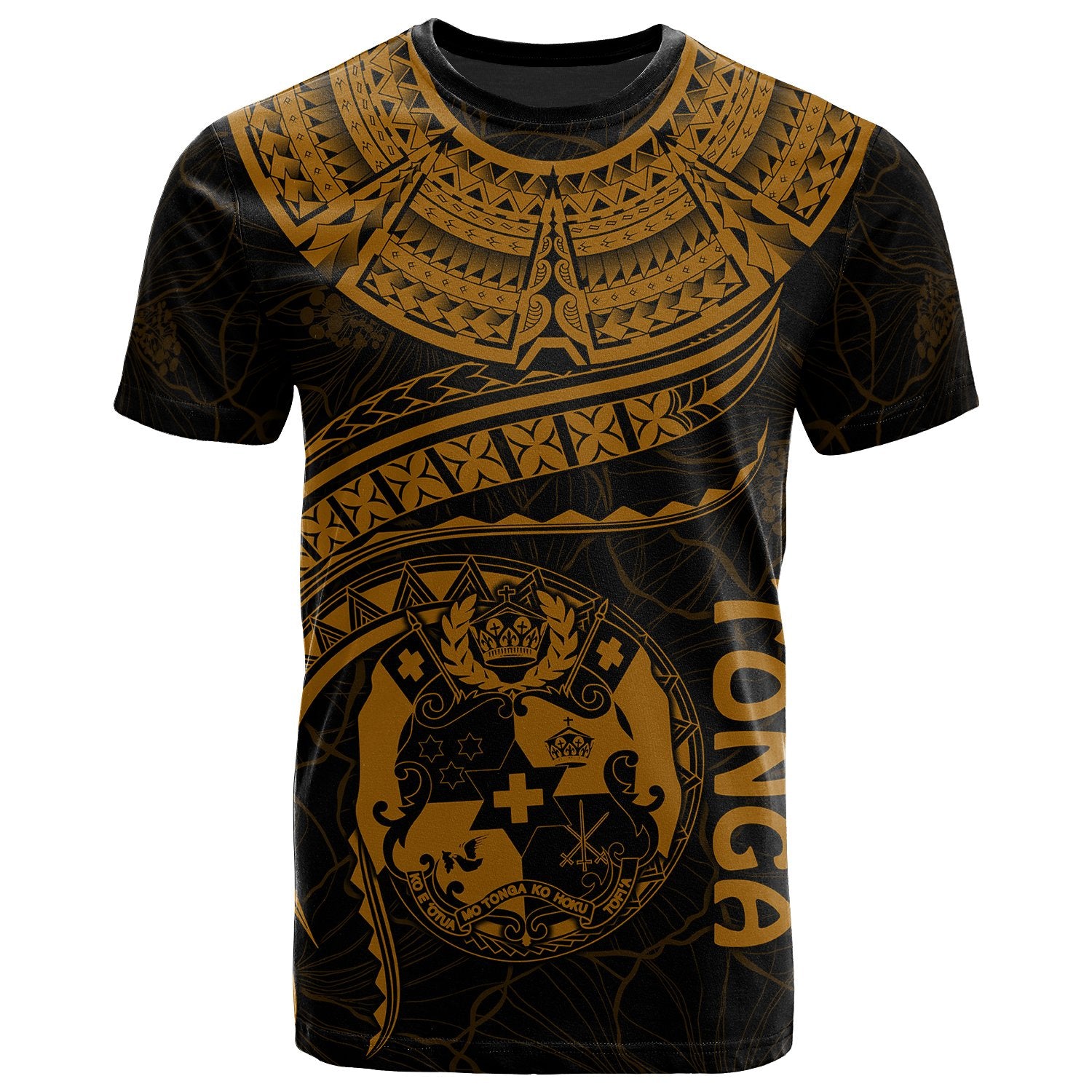 Tonga Polynesian T Shirt Tonga Waves (Golden) Unisex Art - Polynesian Pride