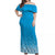Tonga Off Shoulder Long Dress - Tongan Pattern Blue - LT12 Long Dress Blue - Polynesian Pride