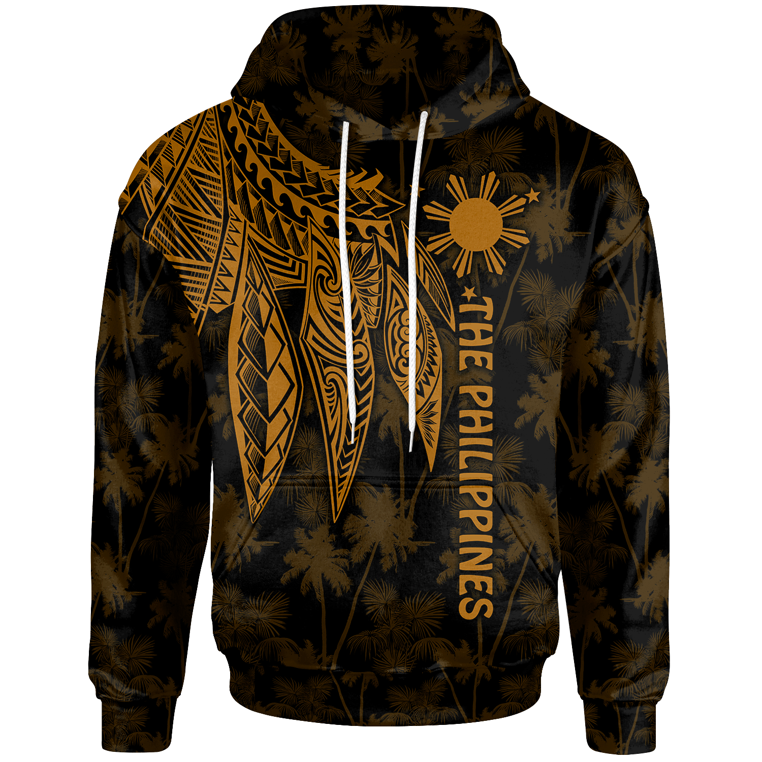 The Philippines Hoodie Polynesian Wings (Golden) Golden - Polynesian Pride