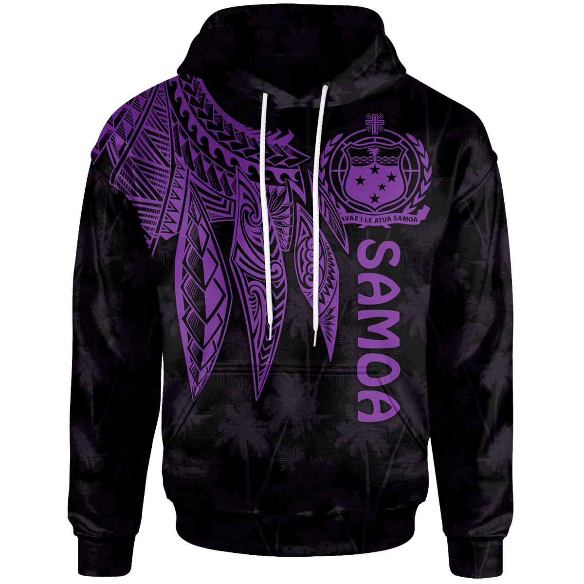 Samoa Hoodie Polynesian Wings (Purple) Unisex Purple - Polynesian Pride