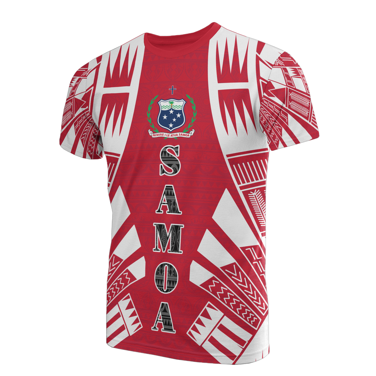 Samoa T Shirt Samoan Coat of Arms Polynesian Tattoo Red Style Unisex Red - Polynesian Pride