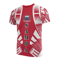 Samoa T Shirt Samoan Coat of Arms Polynesian Tattoo Red Style Unisex Red - Polynesian Pride