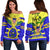 US Virgin Islands Off Shoulder Sweater Egales with Seal LT4 Art - Polynesian Pride