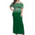 Tonga Off Shoulder Long Dress - Tongan Pattern Green - LT12 Long Dress Green - Polynesian Pride