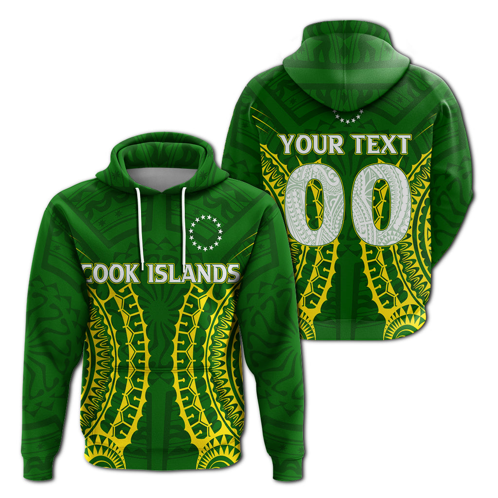 Custom Cook Islands Hoodie Tribal Pattern LT12 Unisex Green - Polynesian Pride