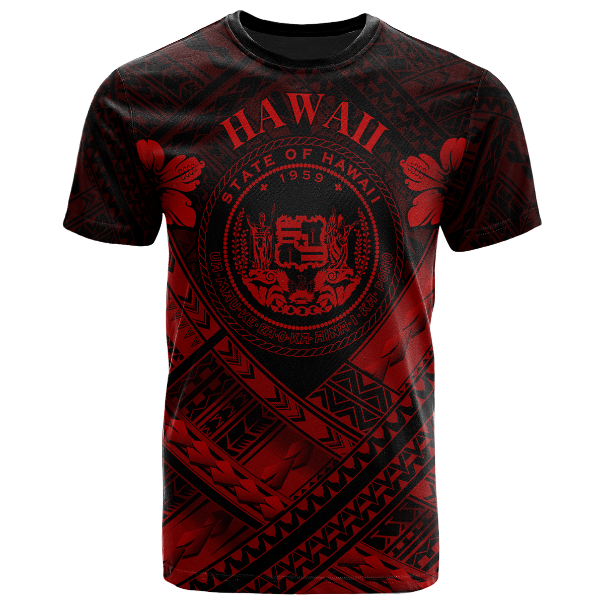 Hawaii T Shirt Red Seal Polynesian Patterns Unisex Red - Polynesian Pride