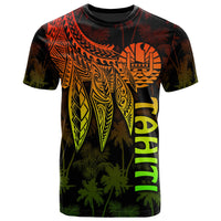 Tahiti T Shirt Polynesian Wings (Reggae) Unisex Blue - Polynesian Pride