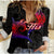 Valentine Day Guam Couple Women Casual Shirt Heart Tribal - LT12 Female Black - Polynesian Pride