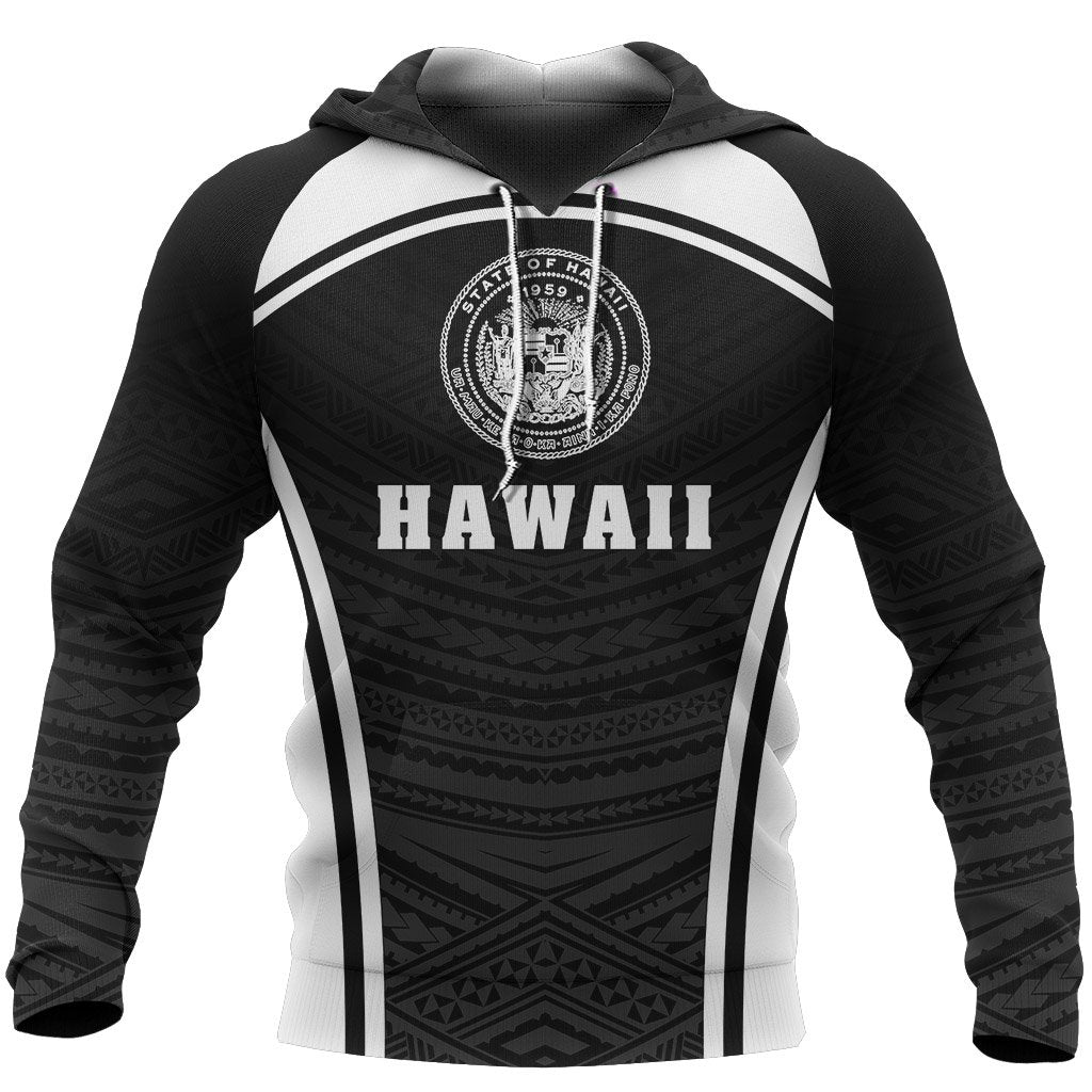 Hawaii Polynesian Hoodie Sport Style Unisex White - Polynesian Pride