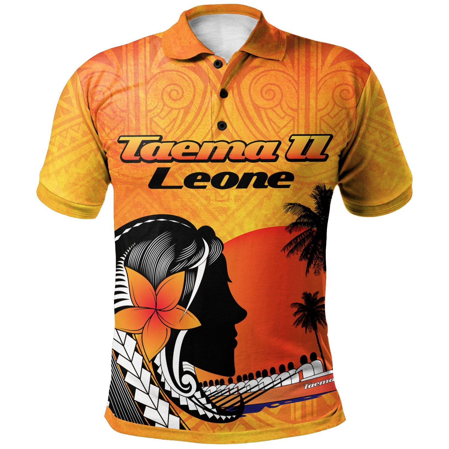 American Samoa Custom Polo Shirt Taema II Leone Unisex Yellow - Polynesian Pride