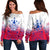 Austral Islands Tribal Tattoo Women Off Shoulder Sweater - LT12 Red - Polynesian Pride