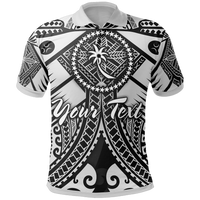 Chuuk Custom Polo Shirt White Seal with Polynesian Tattoo Unisex White - Polynesian Pride