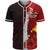 Papua New Guinea Polynesian Baseball Shirt - Coat Of Arm With Hibiscus Unisex Red - Polynesian Pride