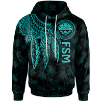 Federated States of Micronesia Hoodie Polynesian Wings (Turquoise) Unisex Turquoise - Polynesian Pride