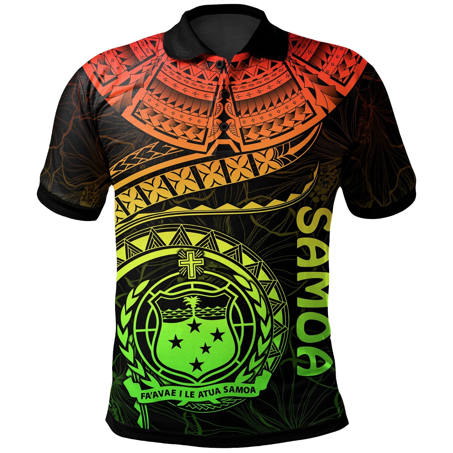 Polynesian Samoa Polo Shirt Samoan Waves (Reggae) Unisex Reggae - Polynesian Pride