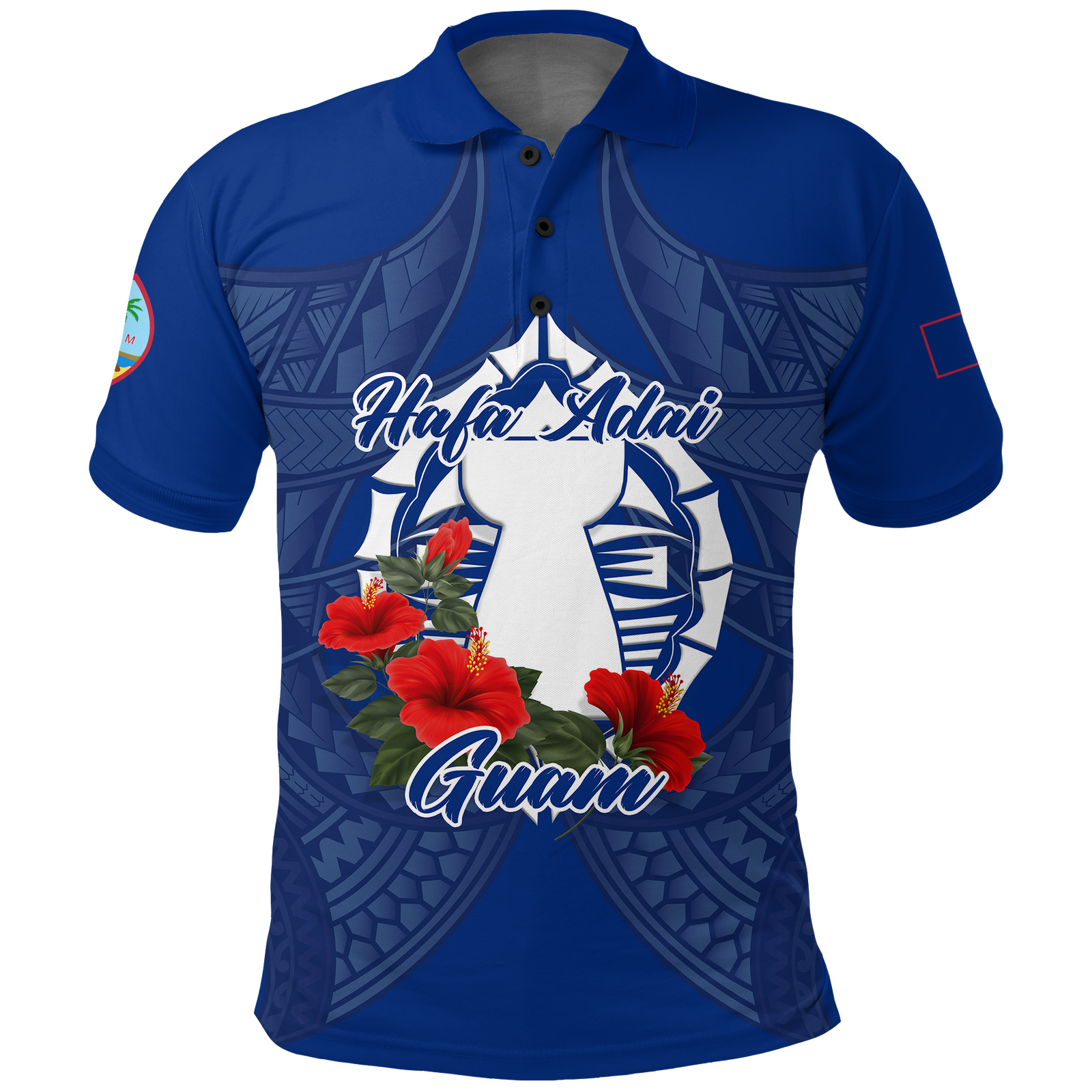 Hafa Adai Guam Legend Polo Shirt LT12 Unisex Blue - Polynesian Pride