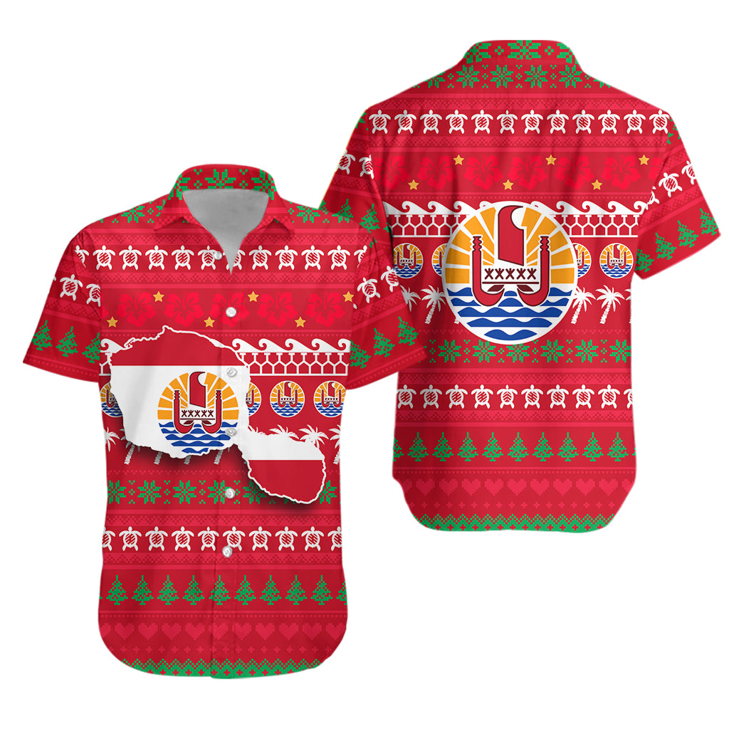 Tahiti Christmas Hawaiian Shirt - Ugly Christmas - LT12 Unisex Red - Polynesian Pride