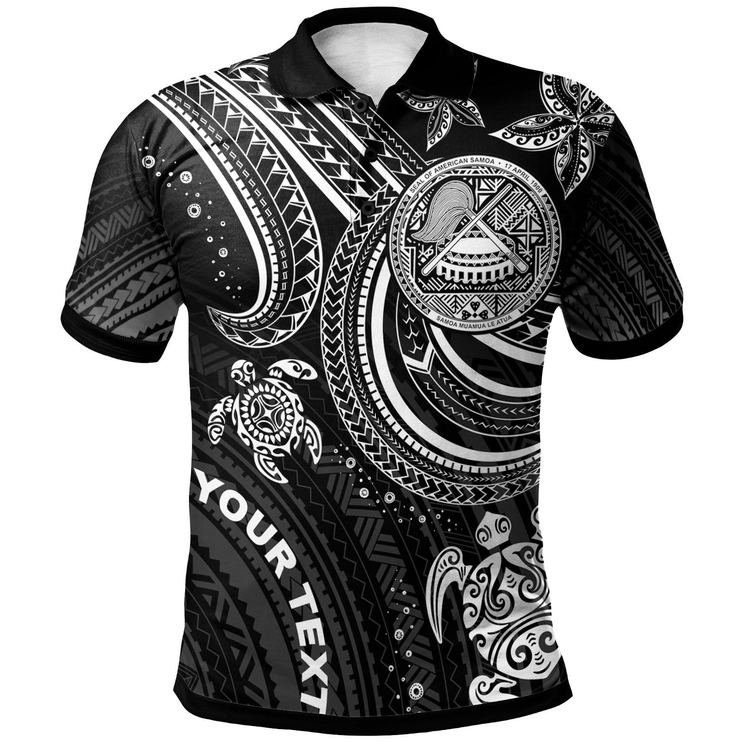 American Samoa Custom Polo Shirt White Turtle Unisex White - Polynesian Pride