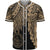 Palau Polynesian Baseball Shirt - Tribal Wave Tattoo Gold Unisex Gold - Polynesian Pride