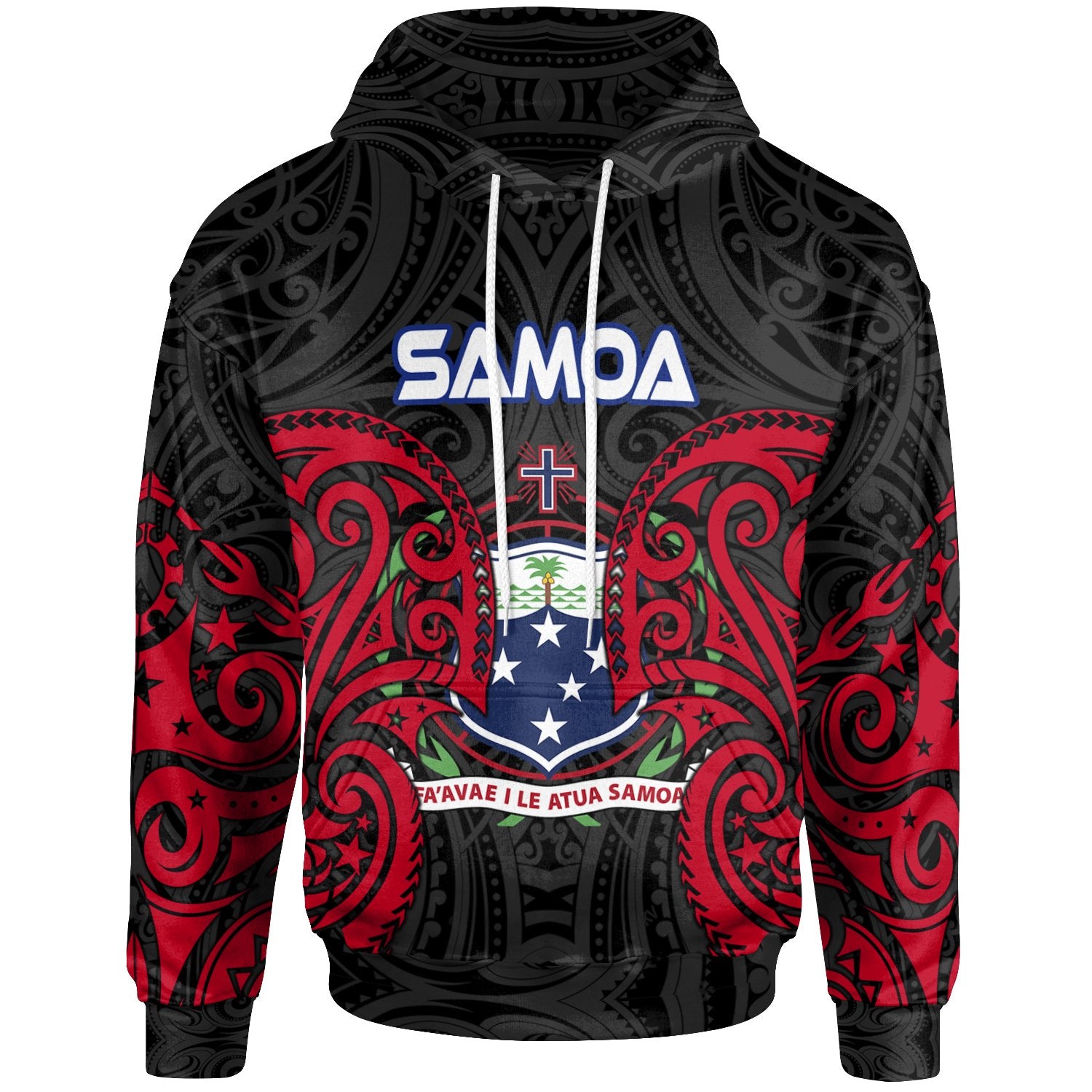 Samoa Polynesian Hoodie Samoan Spirit Unisex Black - Polynesian Pride