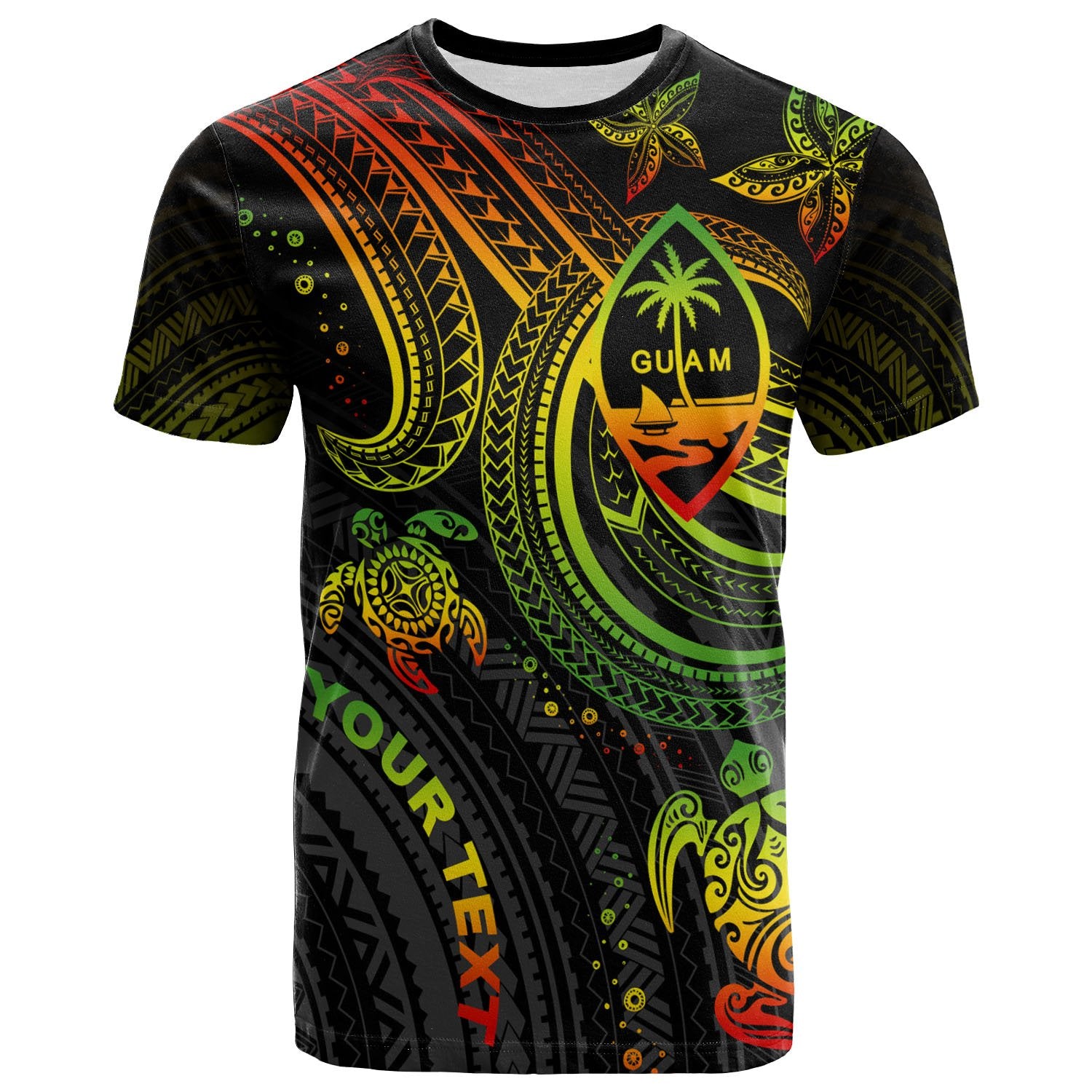 Guam Custom T Shirt Reggae Turtle Unisex Art - Polynesian Pride