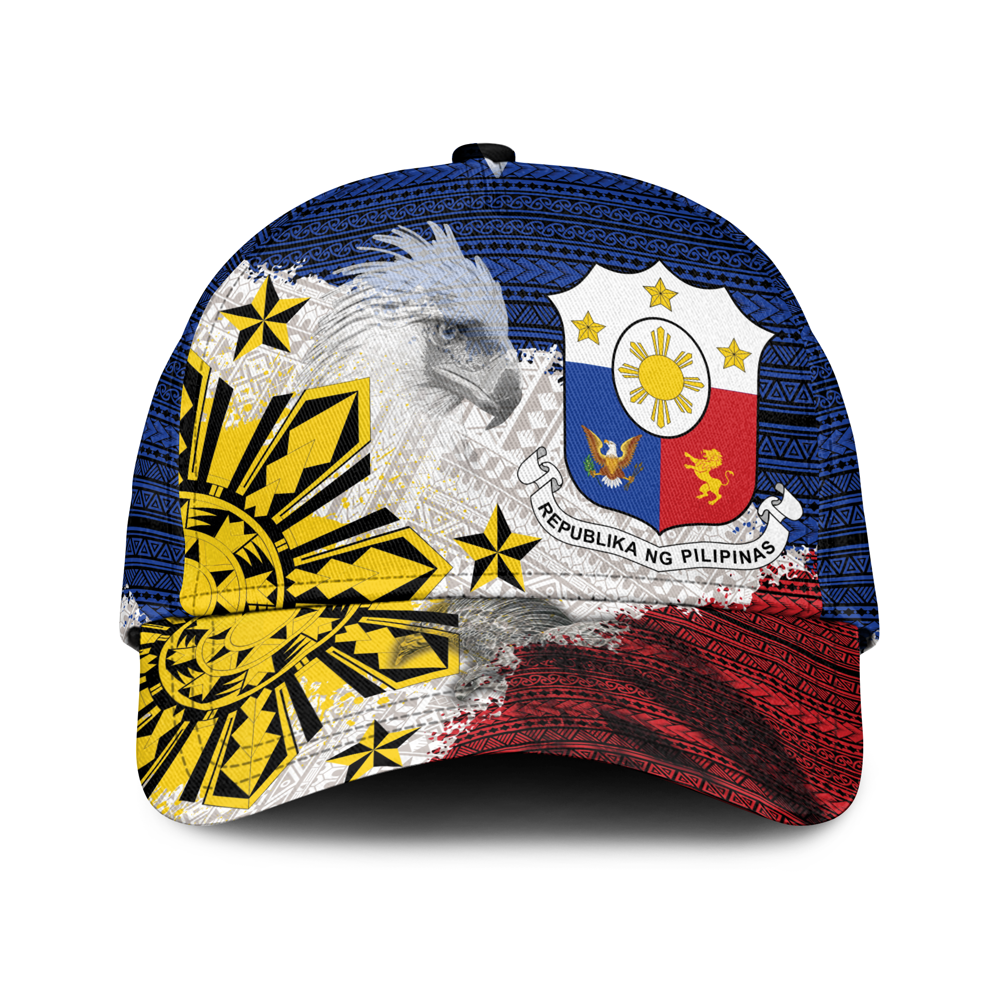 Philippines Filipino Tribal Eagle Cap - LT2 Classic Cap Universal Fit WHITE - Polynesian Pride