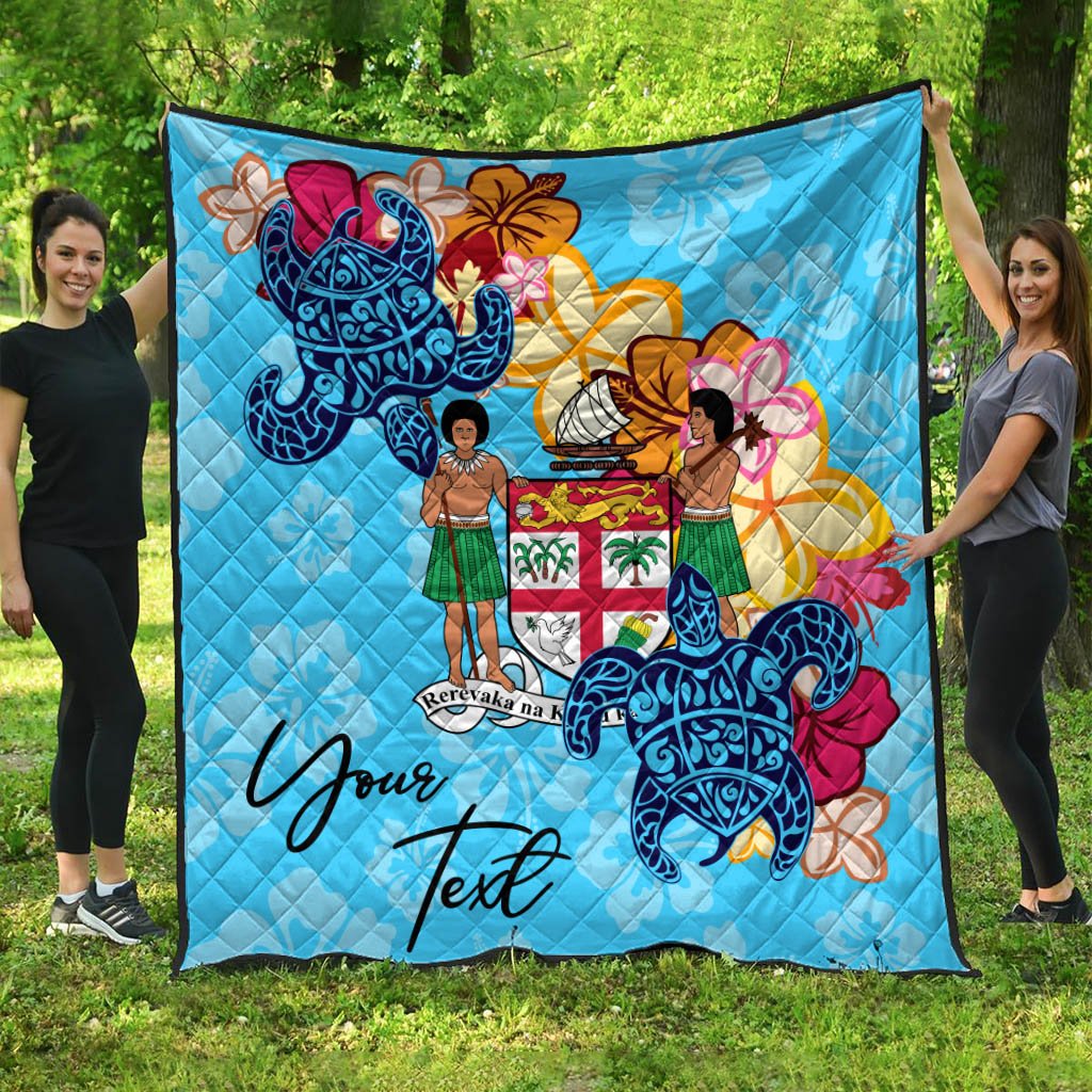 Fiji Custom Personalised Premium Quilt - Tropical Style Blue - Polynesian Pride