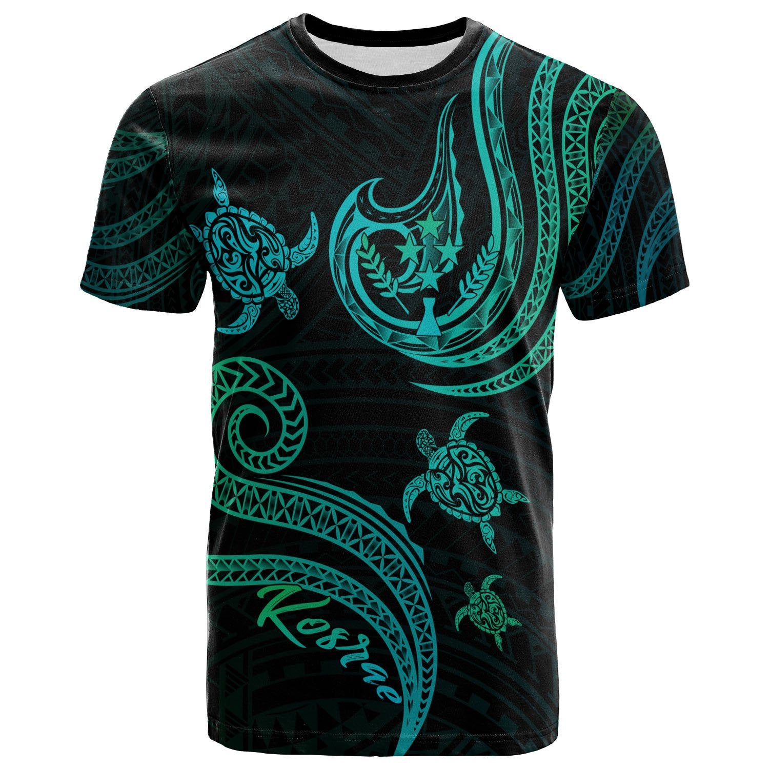 Kosrae T Shirt Polynesian Turtle With Pattern Unisex Art - Polynesian Pride