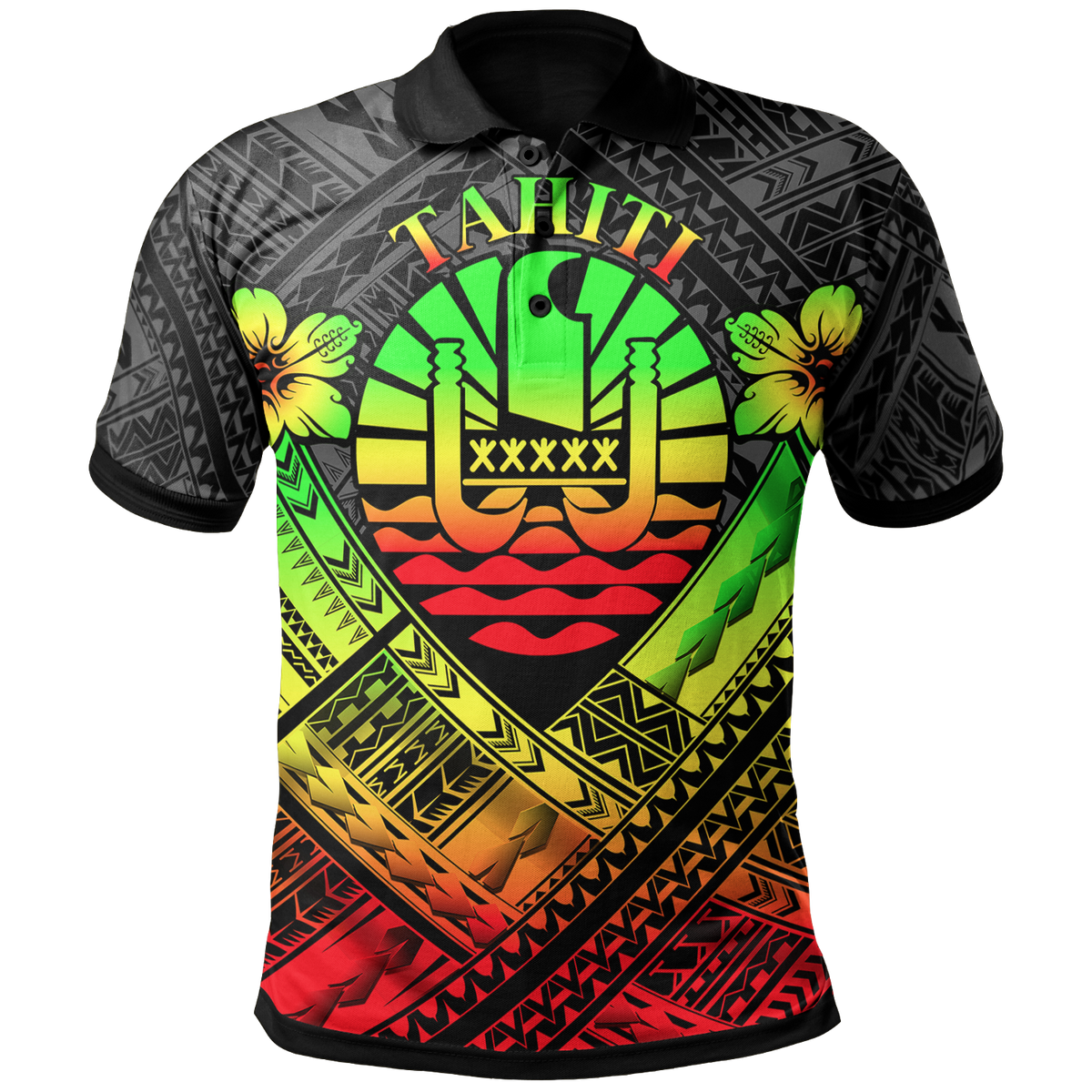 Tahiti Polynesian Polo Shirt Tahiti Reggae Seal Camisole Hibiscus Style Unisex Reggae - Polynesian Pride