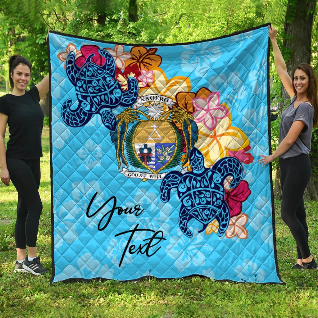 Nauru Custom Personalised Premium Quilt - Tropical Style Blue - Polynesian Pride