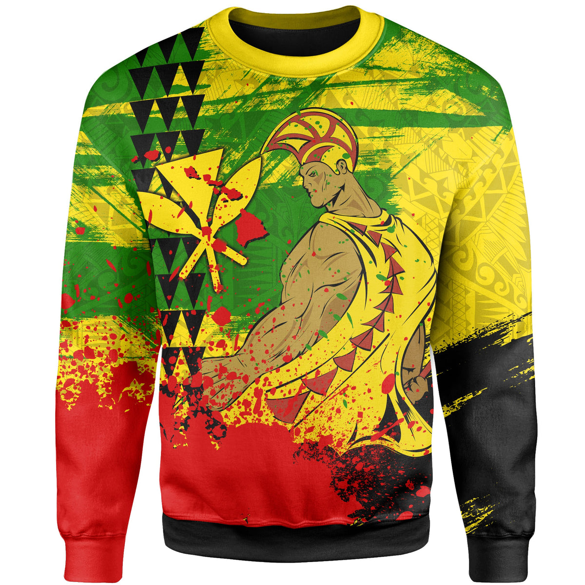 Hawaii Reggae Kanaka Maoli Warrior Spearhead Sweatshirt - Polynesian Pride