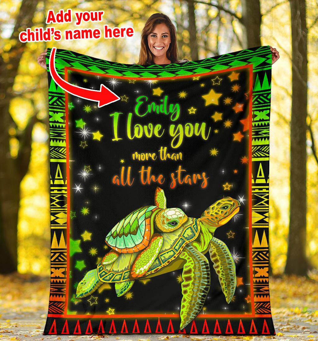 Hawaii Custom Personalised Premium Blanket - Turtle Personalized Gifts - Polynesian Pride