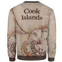 Cook Islands Sweatshirt - Hibiscus Flowers Vintage Style - Polynesian Pride