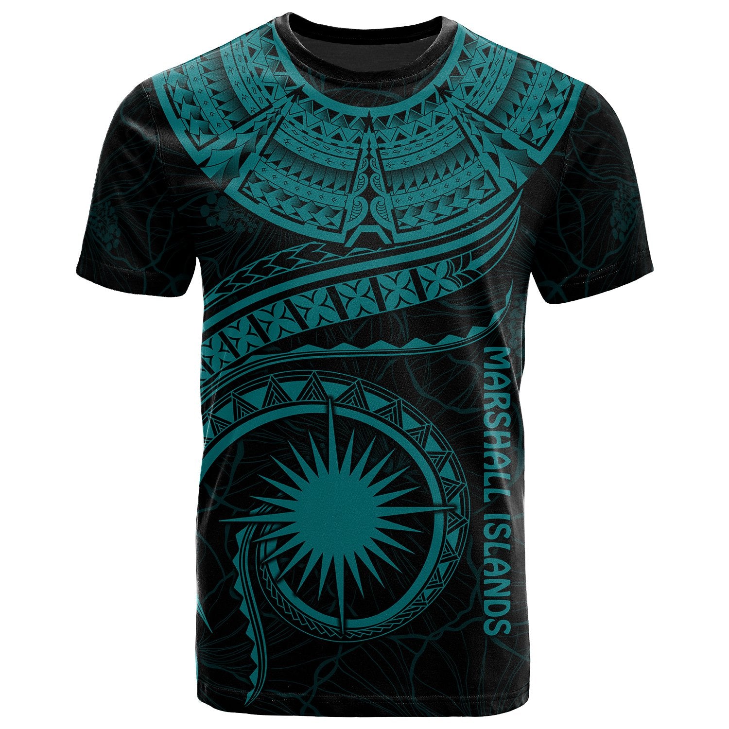 Marshall Islands Polynesian T Shirt Marshall Islands Waves (Turquoise) Unisex Art - Polynesian Pride