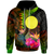 Palau Polynesian Hoodie Hibiscus and Banana Leaves Unisex Reggae - Polynesian Pride