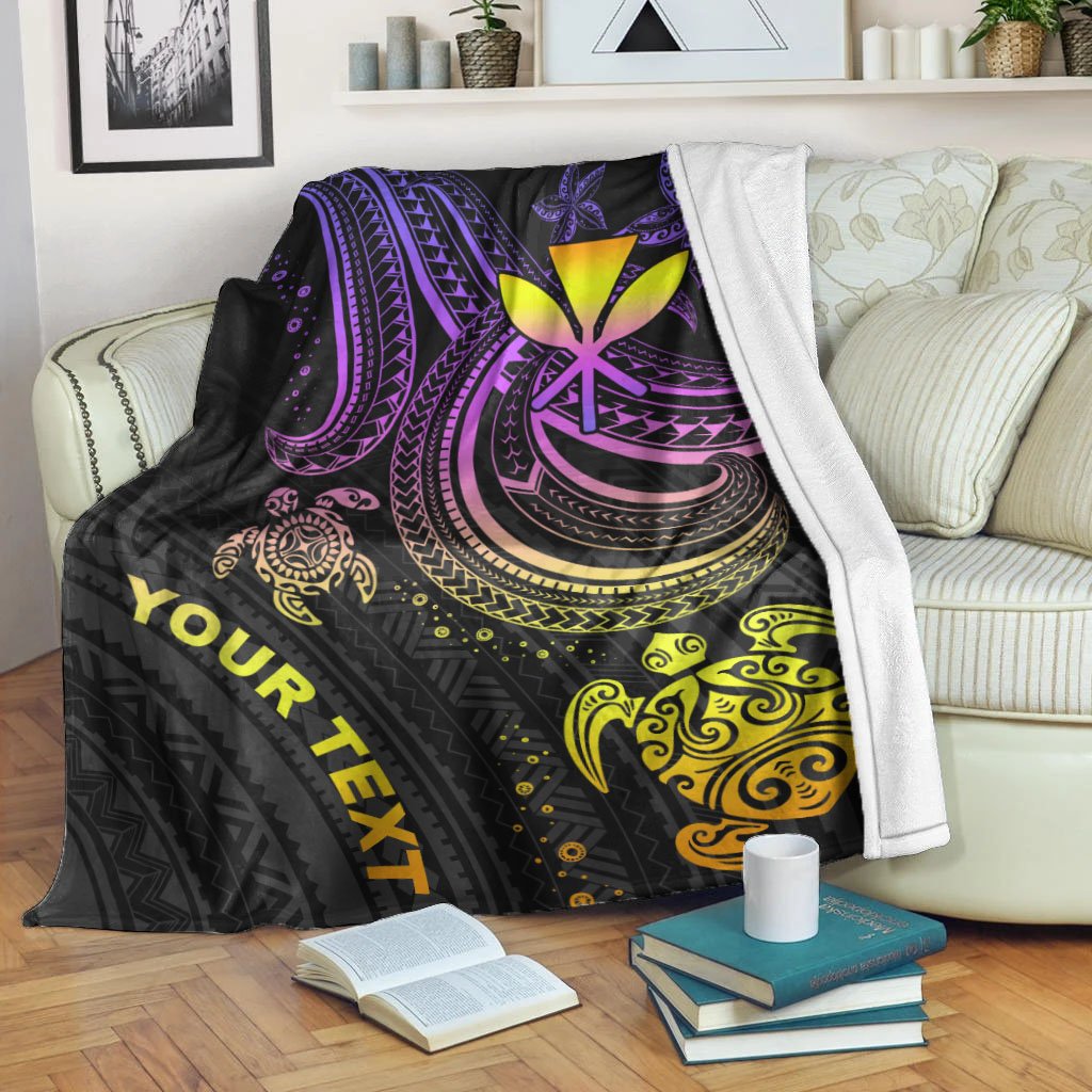 Hawaii Custom Personalised Premium Blanket - Pink Turtle White - Polynesian Pride